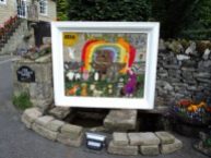 Children's Welldressing made by the village school chidren. This years theme is Noah's Ark